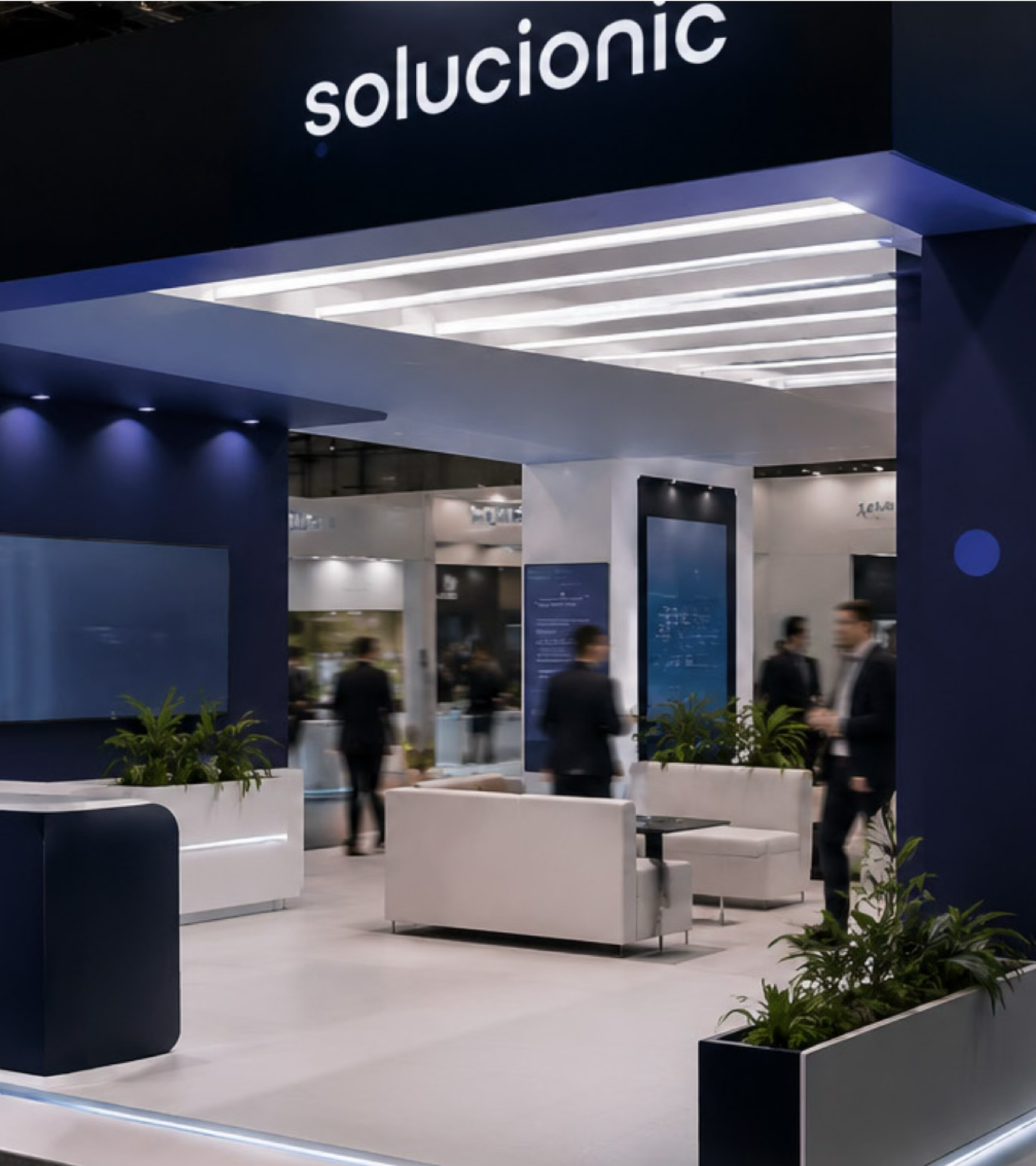 Stand diseñado y producido por Solucionic en feria